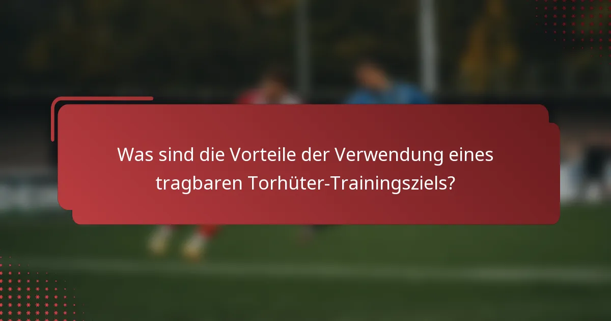 Was sind die Vorteile der Verwendung eines tragbaren Torhüter-Trainingsziels?