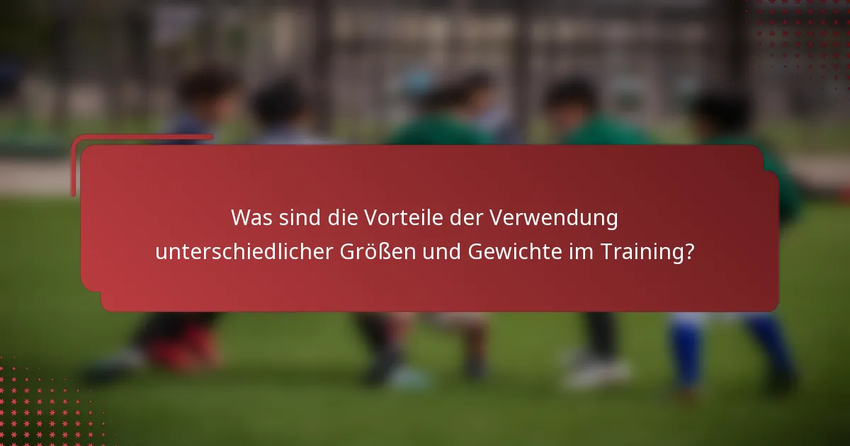 Was sind die Vorteile der Verwendung unterschiedlicher Größen und Gewichte im Training?