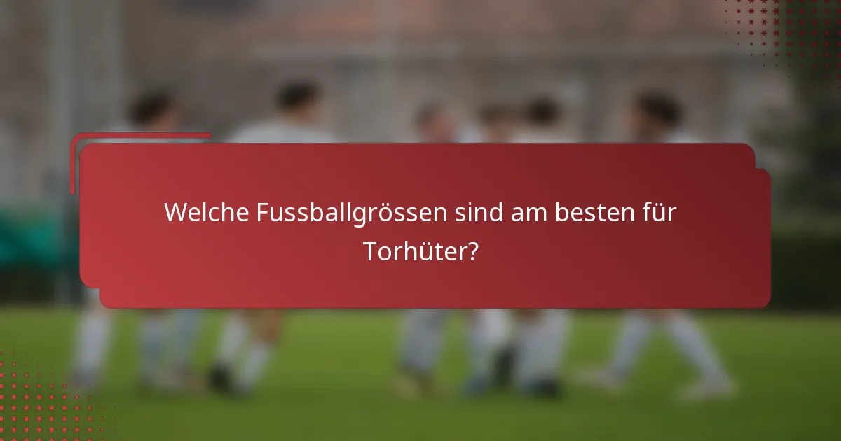 Welche Fussballgrössen sind am besten für Torhüter?