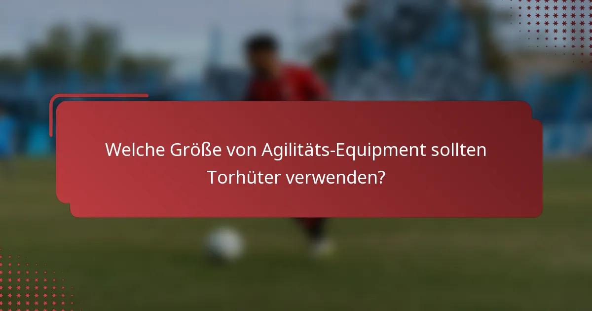 Welche Größe von Agilitäts-Equipment sollten Torhüter verwenden?