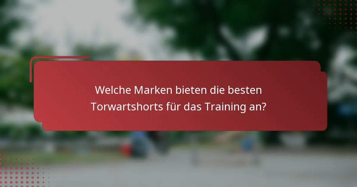 Welche Marken bieten die besten Torwartshorts für das Training an?