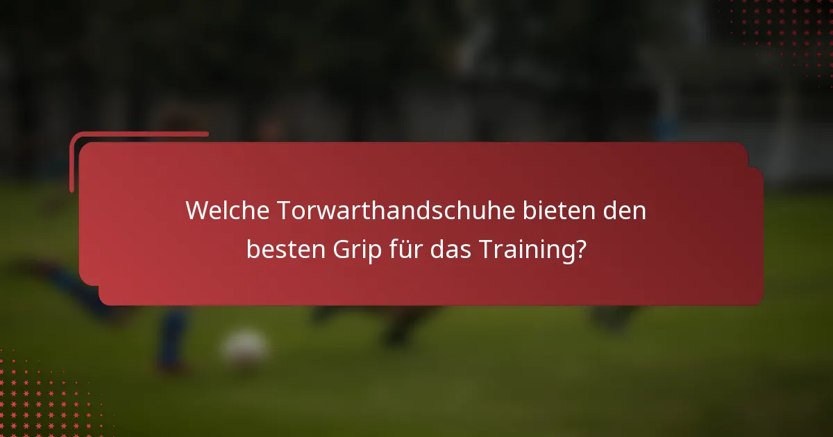 Welche Torwarthandschuhe bieten den besten Grip für das Training?