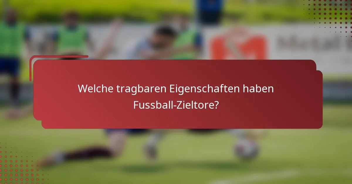 Welche tragbaren Eigenschaften haben Fussball-Zieltore?