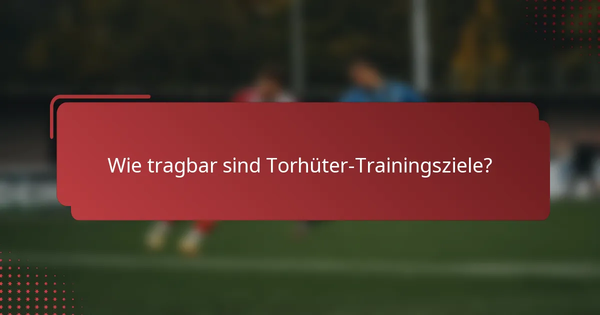 Wie tragbar sind Torhüter-Trainingsziele?