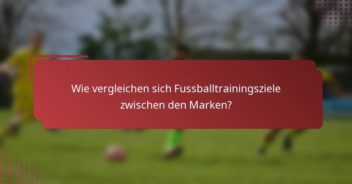 Wie vergleichen sich Fussballtrainingsziele zwischen den Marken?