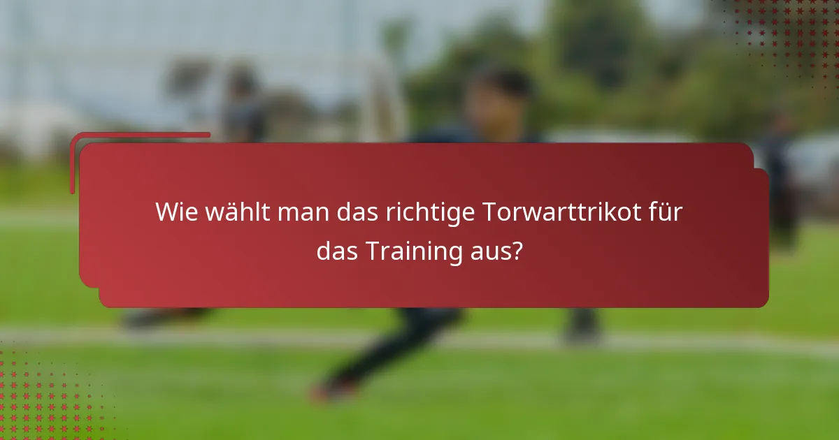 Wie wählt man das richtige Torwarttrikot für das Training aus?